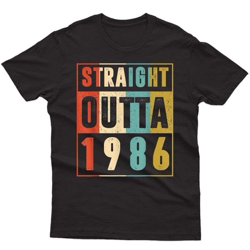 Straight Outta 1986 Vintage 35 Year Old 35th Birthday Gift T-shirt
