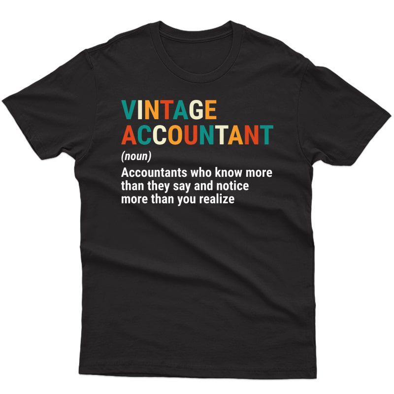Vintage Accountant Definition Noun Funny Accounting Cpa Premium T-shirt