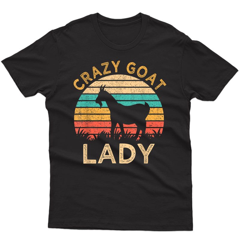 Vintage Crazy Goat Lady Funny Goats Lover Farmer Gift T-shirt