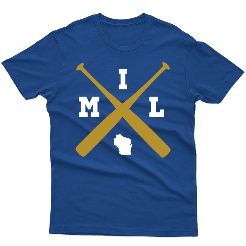 Vintage Milwaukee Baseball Wisconsin State Outline Shirts