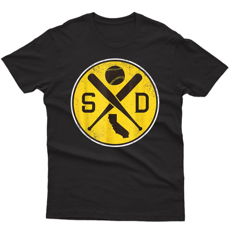 Vintage San Diego Baseball Bats Sd Game Day Padre Gift T-shirt
