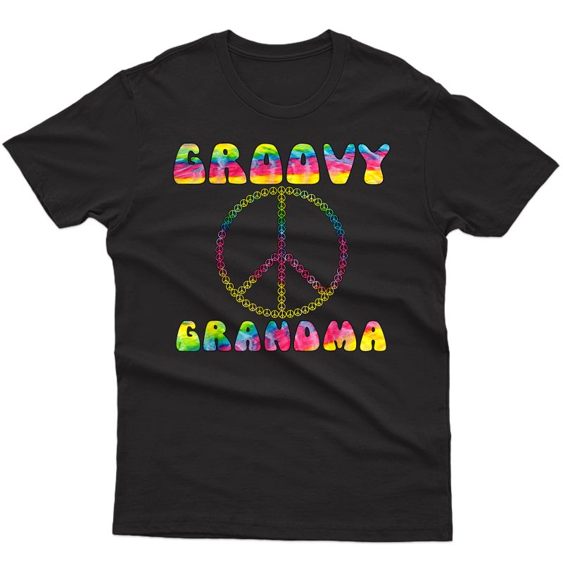 Vintage Tie Dye Peace Sign Groovy Grandma Gift T-shirt