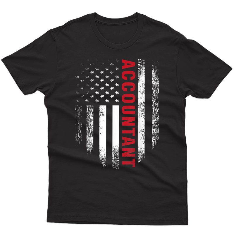 Vintage Usa Red Accountant American Flag Cool Gift T-shirt