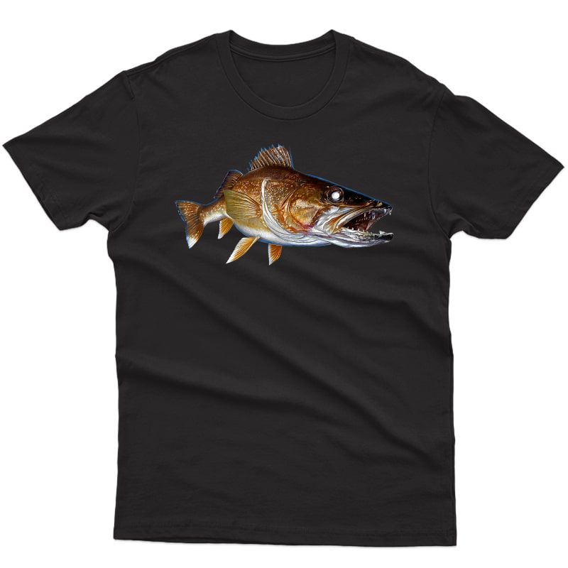 Wildlife Fish Art Walleye Fishing Apparel Gift Fisherman T-shirt