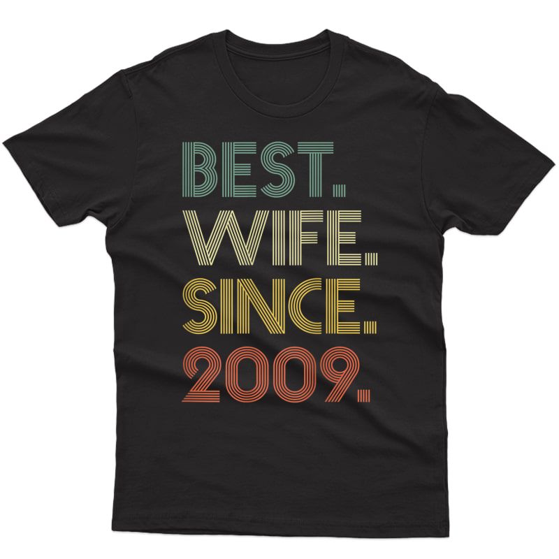  11th Wedding Anniversary Gift Wife Since 2009 Christmas Gift T-shirt