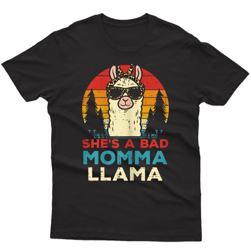  Bad Momma Retro Alpaca Mothers Day Mom Mama T-shirt